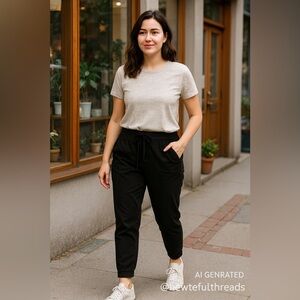 Paige Lyocell Black Jogger Pants Size 30 Zip-Front Adjustable Waist Relaxed Fit